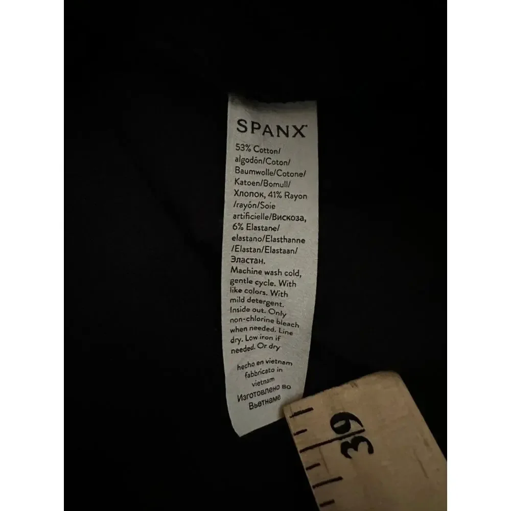 Spanx M Petite On The Go Cropped Wide Leg Pants Black - Picture 6 of 8